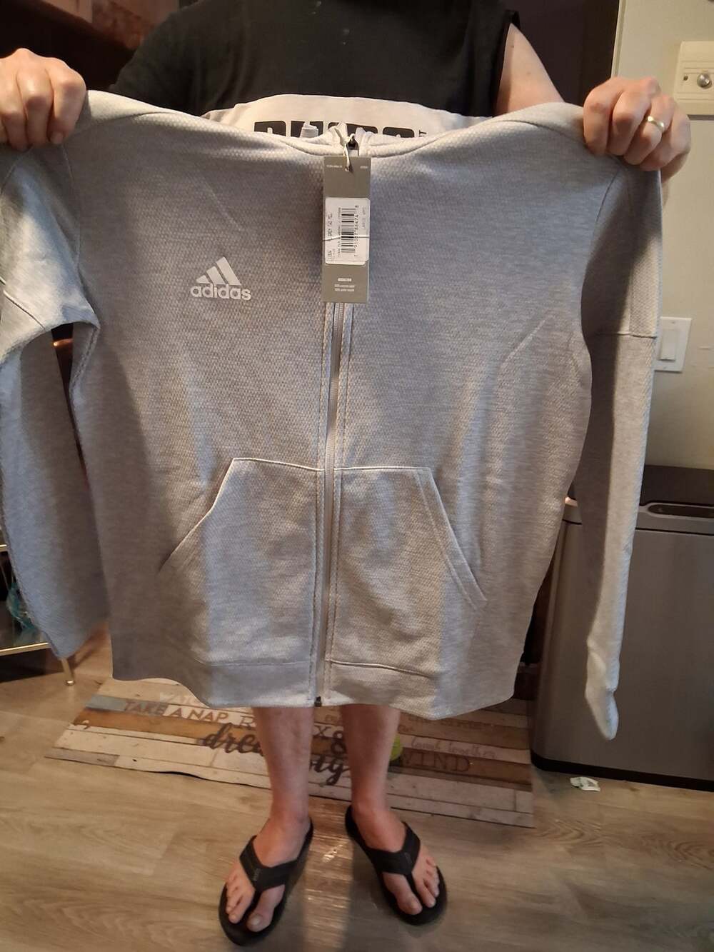 Adidas New with tags womens large gray zip up hoodie clothes